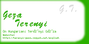 geza terenyi business card